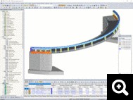 2 - Modele 3D du pont pietonnier dans RFEM (© VIC 