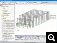 2 - Modele de structure en beton du batiment de stockage dans RSTAB 